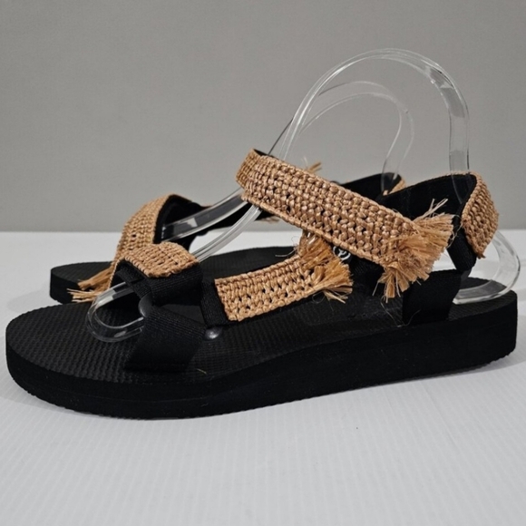 NEW Arizona Love Trekky Sandal Natural Tan Raffia EU 40 US 10 - Picture 1 of 13